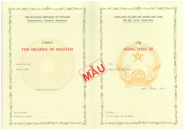 mẫu bằng thạc sỹ
