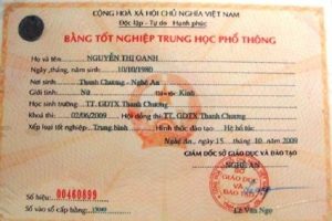 bằng tốt nghiệp cấp 3 bổ túc